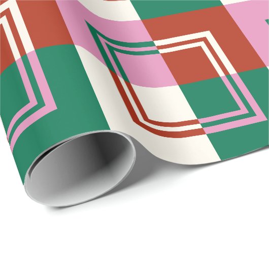 Rood roze groen cadeaupapier (Rol Hoek)
