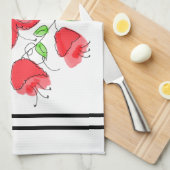 Rood roze groen en wit theedoek (Quarter Fold)