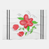 Rood roze groen en wit theedoek (Horizontaal)