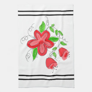 Rood roze groen en wit theedoek