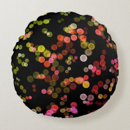 Rood Roze Groen Geel Abstract Bubble Patroon Rond Kussen
