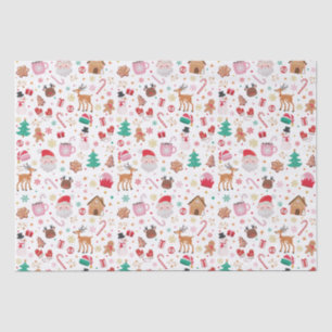 Rood Roze Groen Kerstmis Kerstman Winter Wonderlan Tissuepapier