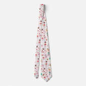 Rood Roze Groen Kerstmis Winter Wonderland Santa Stropdas (Achterkant)