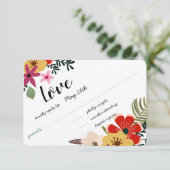 Rood Roze Groen Lavendel Liefde Flora Fauna RSVP Kaartje (Staand voorkant)