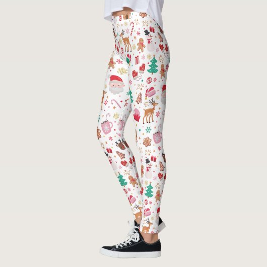 Rood Roze Groen Lelijk Kerstmis Sinterklaas Leggings (Links)