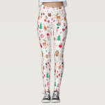 Rood Roze Groen Lelijk Kerstmis Sinterklaas Leggings<br><div class="desc">Dit grillige ontwerp heeft een prachtige en speelse illustratie van geliefde kerstelementen,  prachtig weergegeven in een hartverwarmend palet van rood,  roze,  groen en wit.</div>