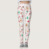 Rood Roze Groen Lelijk Kerstmis Sinterklaas Leggings (Voorkant)