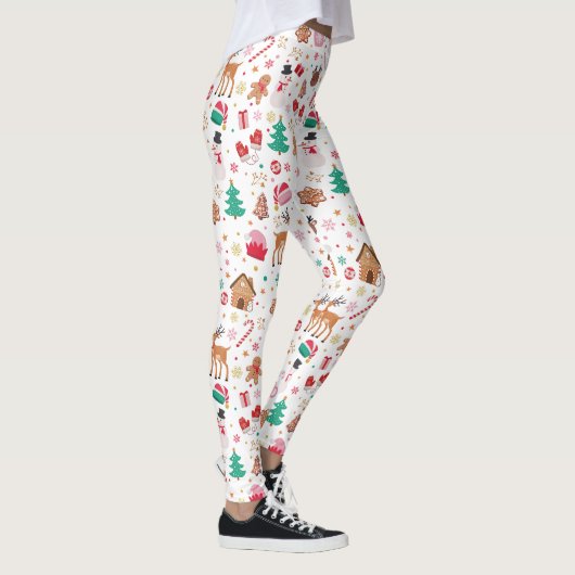 Rood Roze Groen Lelijk Kerstmis Sinterklaas Leggings (Rechts)