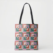Rood roze groen tote bag (Voorkant)