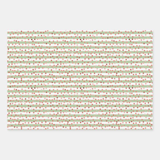 Rood Roze Groene Strepen Verjaardag Kerstmis Inpakpapier Vel (Voorkant 3)