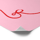 Rood Roze Handgeschreven Vrijgezellenfeest Welkom Poster (Hoek)