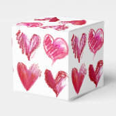 Rood roze hart 4 Papierdoos Bedankdoosjes (Voorkant Zijde)