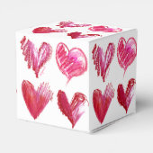 Rood roze hart 4 Papierdoos Bedankdoosjes (Achterkant)