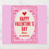 Rood Roze Hart Gelukkige Valentijn's Dag Bier Etiket (Enkel label)