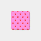 Rood Roze Hart Patroon Retro Chic Post-it® Notes (Voorkant)