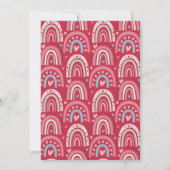 Rood Roze Hart Regenboog Baby shower Invitation Kaart (Achterkant)