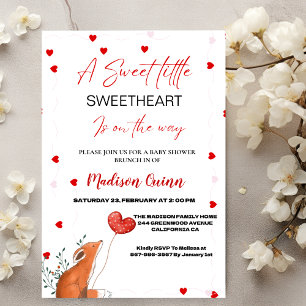 Rood & Roze Hart Valentijn Sweetheart Baby shower Kaart