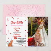 Rood Roze Hart Valentijnsdag Sweetheart Verjaardag Kaart (Voorkant / Achterkant)