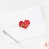 Rood & Roze Hart Valentijns's Party Ronde Sticker (Envelop)