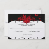 Rood Roze Hart Zwart en Wit RSVP (Voorkant)