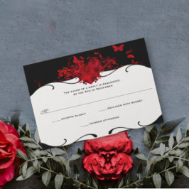 Rood Roze Hart Zwart en Wit RSVP