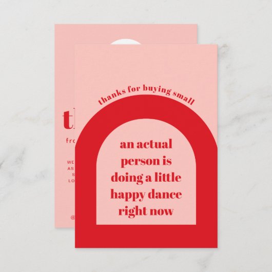 Rood Roze Hartelijk dank voor uw bestelling Voeg k Informatiekaartje (Voorkant / Achterkant)