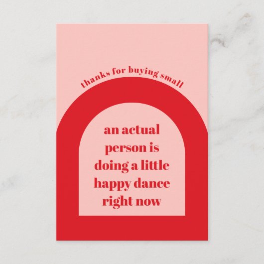 Rood Roze Hartelijk dank voor uw bestelling Voeg k Informatiekaartje (Voorkant)