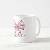 Rood Roze Harten Boog Blozen Koffiemok (Voorkant rechts)