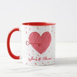 Rood Roze Harten Elegant Modern Schattige Valentij Mok