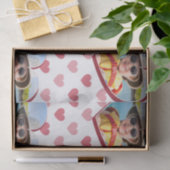 Rood + Roze hartsatroon met foto-Valentijnsdag Tissuepapier (Geschenk)