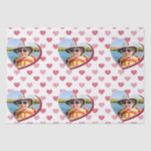 Rood + Roze hartsatroon met foto-Valentijnsdag Tissuepapier (Voorkant)