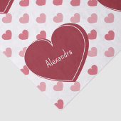 Rood + roze hartsatroon met Valentijnsdag Naam Tissuepapier (Detail)