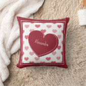 Rood + roze hartsatroon met Valentijnsdag notitie Kussen (Deken)