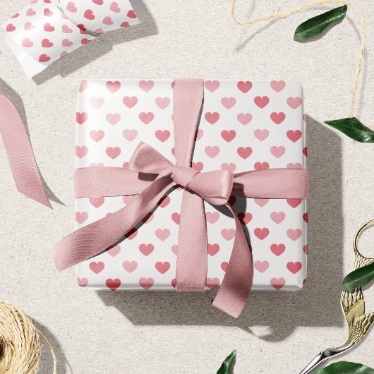 Rood + roze hartsatroop Valentijnsdag Cadeaupapier