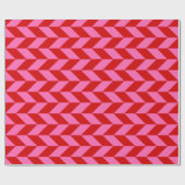 Rood Roze Hete Visgraat DIY Kleuren Cadeaupapier (Vlak)