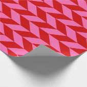 Rood Roze Hete Visgraat DIY Kleuren Cadeaupapier (Hoek)