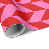 Rood Roze Hete Visgraat DIY Kleuren Cadeaupapier (Rol Hoek)