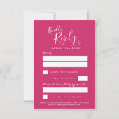 Rood roze Iris bloem kunst bruiloft RSVP Kaartje (Achterkant)