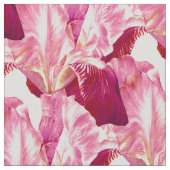 Rood roze Iris schilderij botanische kunst patroon Stof (Close Up)