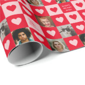 Rood roze karton met foto's Valentijn Cadeaupapier (Rol Hoek)
