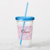 Rood roze kastanjebruin waterverf abstract voeg na acryl drinkbeker (Achterkant)