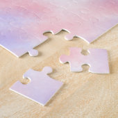 Rood roze kastanjebruin waterverf abstract voeg na legpuzzel (Zijkant)