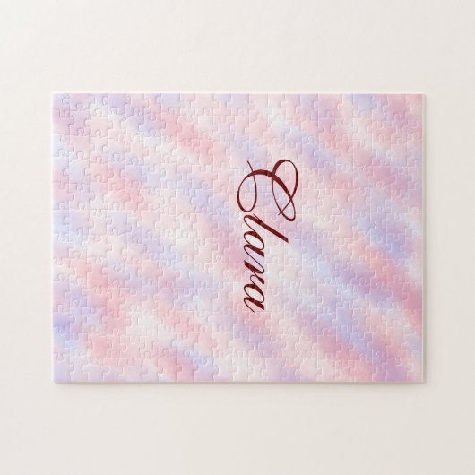 Rood roze kastanjebruin waterverf abstract voeg na legpuzzel (Horizontaal)