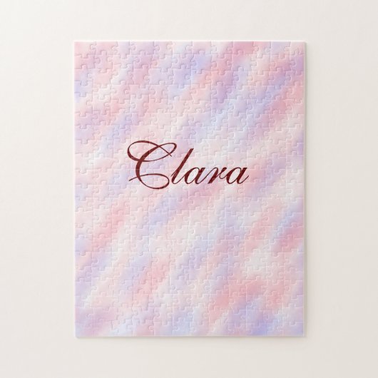 Rood roze kastanjebruin waterverf abstract voeg na legpuzzel (Verticaal)