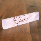 Rood roze kastanjebruin waterverf abstract voeg na naambordje (Zijkant)