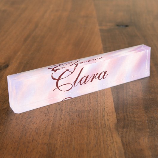 Rood roze kastanjebruin waterverf abstract voeg na naambordje (Zijkant)