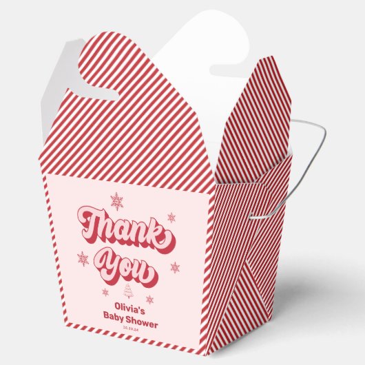 Rood Roze Kerst Baby shower Bedankdoosjes (Geopend)
