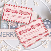 Rood Roze Kerst Baby shower Luier Raffle Informatiekaartje