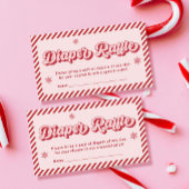 Rood Roze Kerst Baby shower Luier Raffle Informatiekaartje