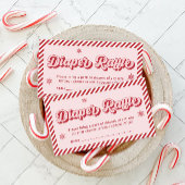 Rood Roze Kerst Baby shower Luier Raffle Informatiekaartje